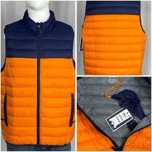 Club Room Mens Regular fit Puffer Vest Coat Medium Blue Solid Packable Brand New - Picture 1 of 4
