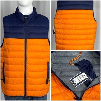 Club Room Mens Regular fit Puffer Vest Coat Medium Blue Solid Packable Brand New - Image 1 of 4