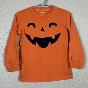 Carter’s Jack O Lantern Pumpkin Halloween Orange Long Sleeve T-Shirt Toddler 3T - Picture 1 of 7