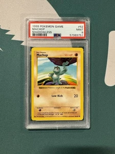 Juego base Pokemon TCG Shadowless Machop 1999 #52/102 PSA 9 como nuevo - Imagen 1 de 2