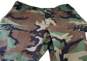 Mens Large US Military Combat Cargo Pants Camoflague 7583/8999 Button Fly 35-39" - Picture 1 of 24