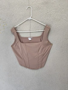 Fashion Nova Damen Top 3XL braun Poly-Mischung quadratischer Ausschnitt Cropped Slim Fit Tank - Bild 1 von 17