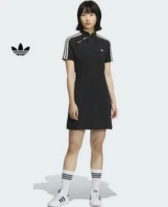 Adidas Originals KB6409 Nero Cheongsam T-Shirt Abito XS Stile Cinese Limitato - Foto 1 di 6