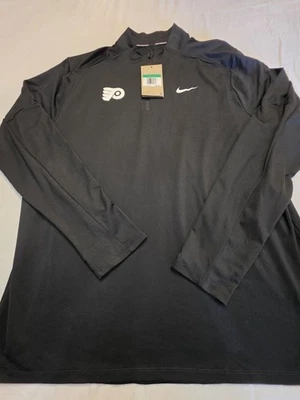Philadelphia Flyers Nike 1/4 Cremallera Manga Larga Negra Talla XL Nueva Con Etiquetas Camisa Foto 1 de 4