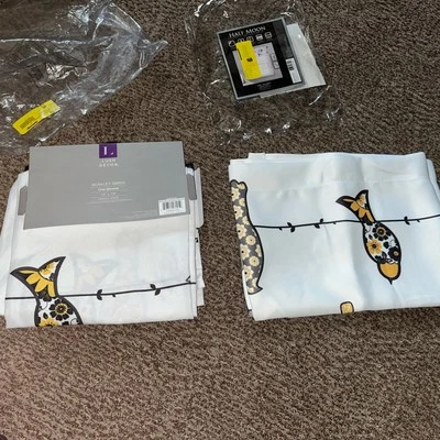New Lot Lush Decor Rowley Birds Shower Curtain 72” & Matching Window Valance 18” - Image 1 of 4