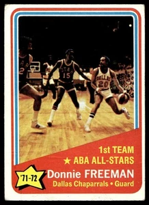 1972-73 Topps #252 Donnie Freeman Dallas Chaparrals en muy buen estado-en muy buen estado (arrugue) - Imagen 1 de 2