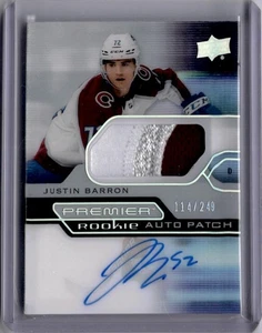 Justin Barron Premier Rookie Auto Patch 114/249 AR-JB 2021-22 Upper Deck Premier - Bild 1 von 2