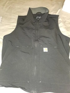 Carhartt Vest Mens Xtra Large Black Super Dux Rain Defender Workwear Zip - Picture 1 of 7