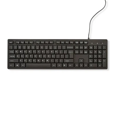 NEW USB Wired Keyboard BLACK CORDED CABLE Multimedia KeyBoard Plug & Play - image 1 of 4