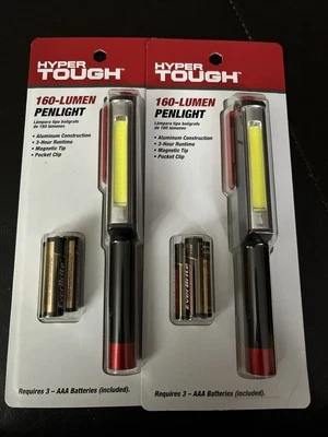 2Hyper Tough 160 Lumen LED ALUMINUM PENLIGHT FLASHLIGHT Magnetic Tip Pocket Clip - Image 1 of 2