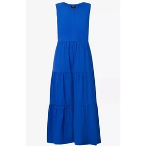 ME+EM Womens Maxi Dress US 12 Blue Sleeveless Tiered Casual Cotton Casual Chic - Picture 1 of 10
