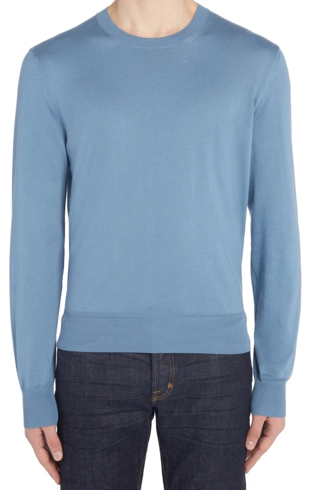 $1250 TOM FORD Para hombres Algodón Cuello Redondo Suéter Pullover Denim Azul Talla 50/US 40 Foto 1 de 4