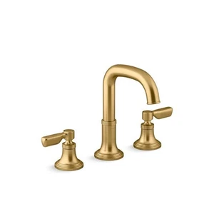 KOHLER Paces 8 in Widespread Bathroom Faucet Lever Handles Brushed Moderne Brass - Picture 1 of 5