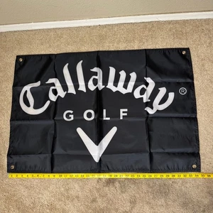 Callaway Golf Nylon Banner 35x23 Zoll schwarz weiß Logo Ösen Männerhöhle Flagge - Bild 1 von 3