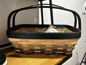 Longaberger Eclipse Medium Chore Korb Neu mit Etikett Rarität selten schwarz grau - Bild 1 von 7