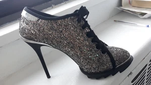 BOTINES VINTAGE DKNY ELEGANTES DORADOS PLATEADOS TALLA 8 NUEVOS - Imagen 1 de 12
