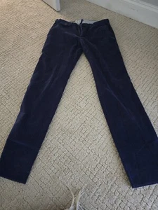 J. Mclaughlin Straight Leg Corduroy Pants Mens Size 34 Dark Blue - Picture 1 of 4