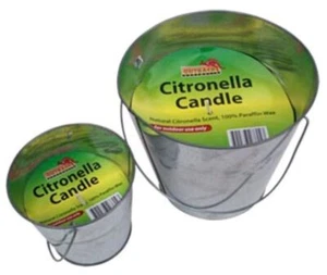 Natural Citronella Scented Candle in Metal Bucket 60 Hour Burn Mozzie Repellant - Picture 1 of 1
