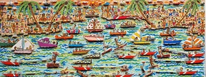 James Rizzi 3D Handsigniert Handnummeriert THIS AIN'T NO LAZY RIVER aus 1989 - Bild 1 von 16