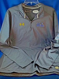 EUC UCLA BRUINS UNDER ARMOUR GRAY LOOSE COLDGEAR 1/4 ZIP L/S PULLOVER JACKET - M - Picture 1 of 10