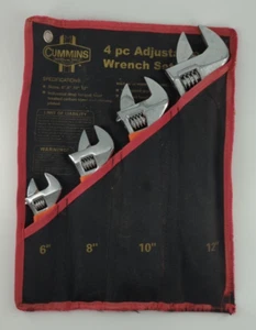 Cummings Industrial Tools 4 Pcs Adjustable Wrench Set 6" 8" 10" 12" Vintage - Picture 1 of 6