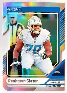 RASHAWN SLATER 🏈 2024 Panini Donruss #38 🏈 Prueba de Prensa Plata Troquelado #'d/75 - Imagen 1 de 2