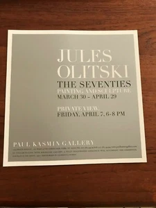 JULES OLITSKI Die Siebziger, PAUL KASNIN Galerie Einladung - Bild 1 von 2