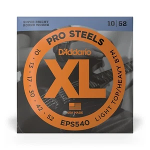 D'Addario EPS540 XL Pro Steels Round Wound Electric Guitar Strings 10-52 - Picture 1 of 3