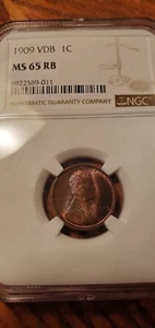 1909 VDB NGC Graded MS65RB Certified Wheat Cent. NICE TONING!!! - Picture 1 of 4