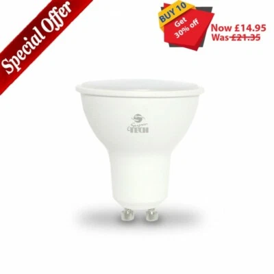 10 x 5w GU10 LED Bulbs White 100 Degree Spotlight Downlight Cool White UK Seller - Image 1 of 4