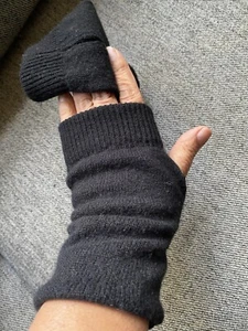 100% Pure Cashmere Recycled Wrist/hand Warmer Fingerless Gloves , Women’s #h62 - Picture 1 of 4