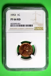 1953 NGC PF66 RD Lincoln Wheat Cent #B27485 - Picture 1 of 2