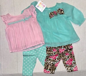 HEALTH TEX 4 piece set aqua/brown/pink mix and match size NEWBORN - Picture 1 of 1