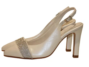 Brautschuhe Fiarucci Kelsey Pumps Gepolstert Leder Satin mit Glitzer ivory 37 - Bild 1 von 3