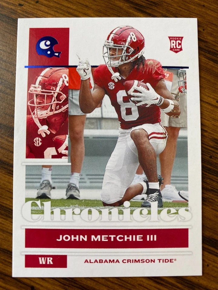 JOHN METCHIE III 2022 Panini Chronicles Draft Rookie Blue Foil RC 77/99 - Image 1 of 1