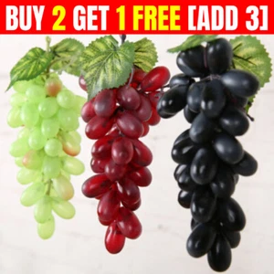 Bunch Lifelike Artificial Grapes Plastic Fake Fruit Home Decoration GN Decor UK - Picture 1 of 11
