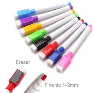 Set of 8 Colors Dry Erase Markers Pen Whiteboard Fine Tip for Fridge Boards - Picture 1 of 8