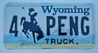 Wyoming Graphic Vanity License Plate " 4  Peng " Asia Asian Chinese China