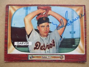1955 Bowman NED GARVER AUTOGRAPH SIGNED Card #188 DETROIT TIGERS - Picture 1 of 2