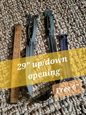 29" YKK Molded Plastic Heavy Weight Opens UP - DOWN  Jacket Zipper  - Image 1 of 3