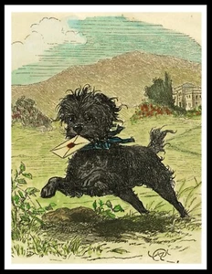 AFFENPINSCHER CARRYING LETTER CHARMING A4 DOG ART POSTER PRINT - Picture 1 of 1