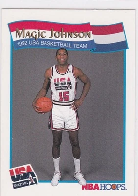 MAGIC JOHNSON 1992 NBA Hoop DREAM TEAM USA Olympics Basketball LOS ANGELES LAKER - Image 1 of 2