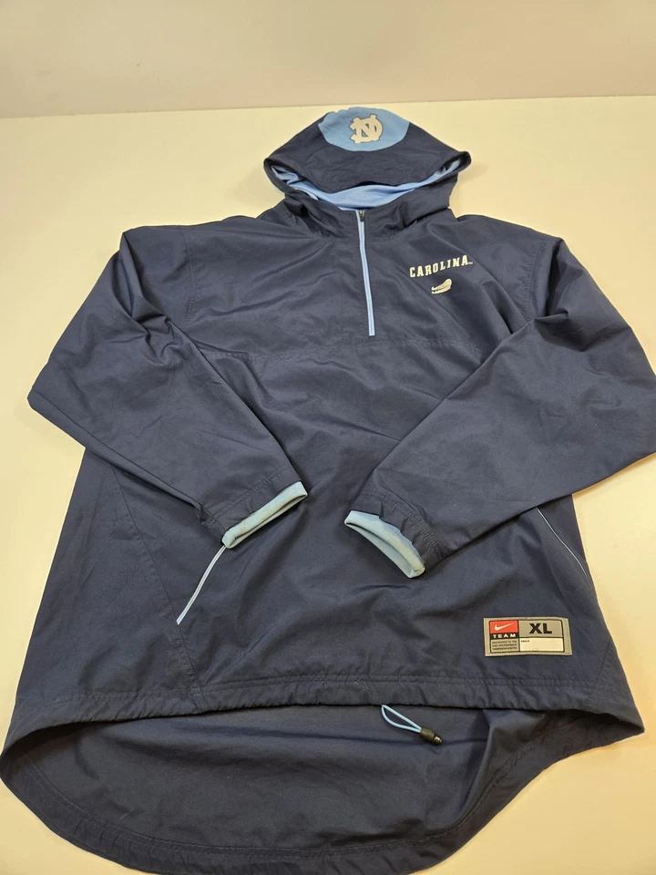 北卡罗来纳州焦油高跟鞋夹克男式 XL 蓝色 NCAA 长曲棍球耐克连帽套衫 — 第 1/4 张图片