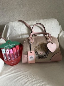 SCHÖNE JUICY COUTURE CAFE HERITAGE BOWLERS TASCHE MIT GRATIS JC LIPPENÖLEN  - Bild 1 von 13