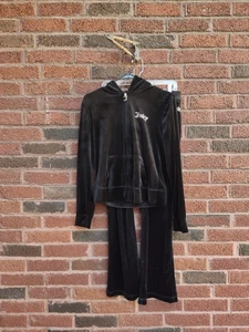 juicy couture tracksuit Black Velour Size Medium/Large Y2K 2000s Excellent - Picture 1 of 11