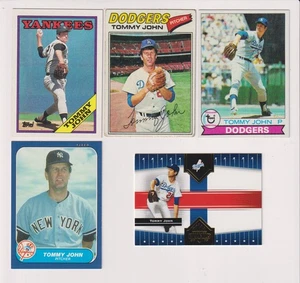 FIVE CARD TOMMY JOHN LOT - LOS ANGELES DODGERS - Picture 1 of 1