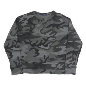 POLO RALPH LAUREN Damen Grau & Schwarz Camouflage Rundhals L Baumwollmischung - Bild 1 von 6