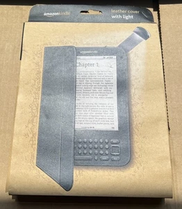 Housse cuir noir Amazon neuve OEM étui éclairé Kindle léger 3ème génération - Photo 1/4