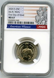 2025 S IDA B. WELLS QUARTER NGC MS67 UNCIRCULATED FIRST RELEASES LOW MINTAGE - Picture 1 of 2