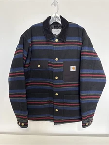 Carhartt WIP Mens Oregon Jacket Size Large Black Starco Strip - Picture 1 of 20